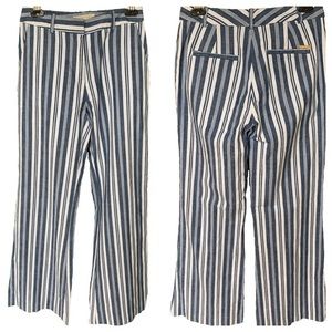 Michael Kors Palazzo Seersucker Striped Palazzo 0